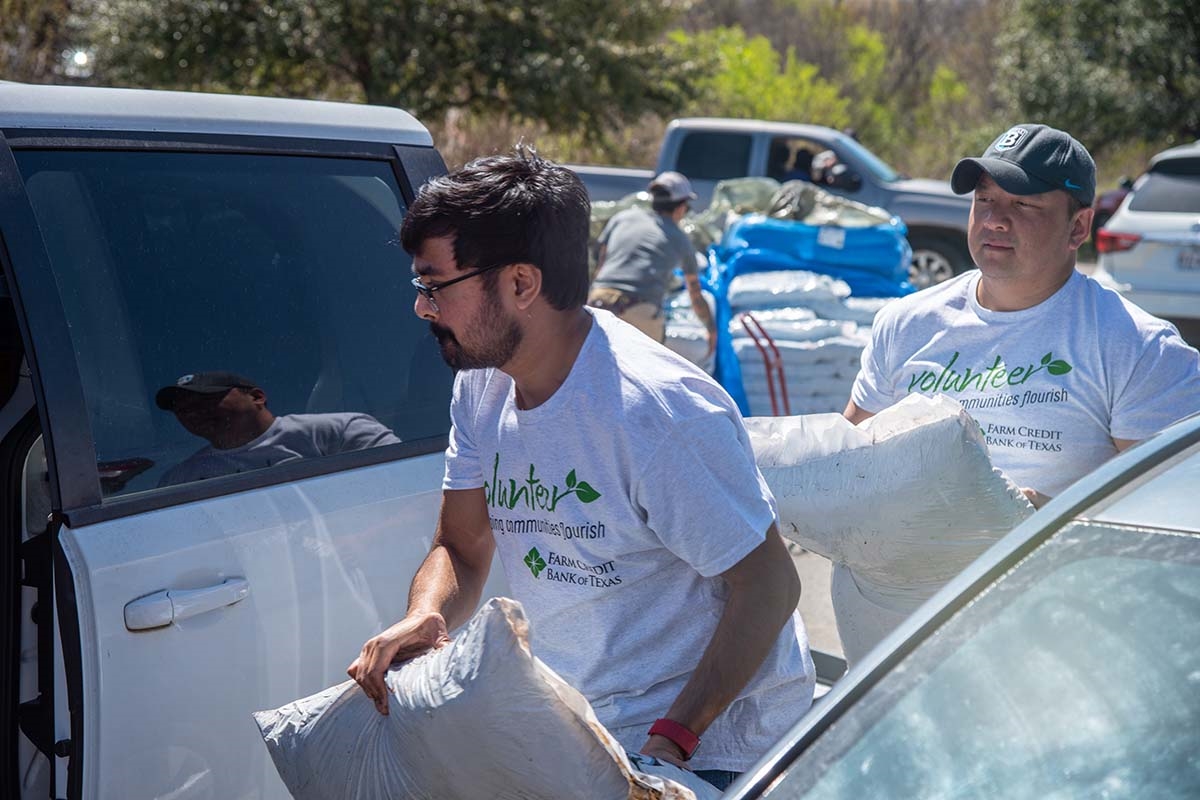 photo of employees volunteering at Sustainable Food Center of Austin