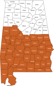 territory map of Alabama Ag Credit