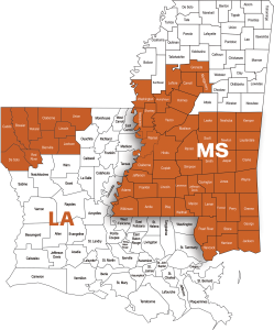 territory map of Southern AgCredit
