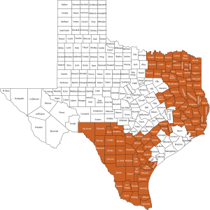 territory map of Texas Farm Credit